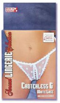 Crotchless G White Lace