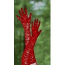 Sexy červené krajkové rukavice