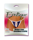 Erotique Denim and Lace Crotchless G-String